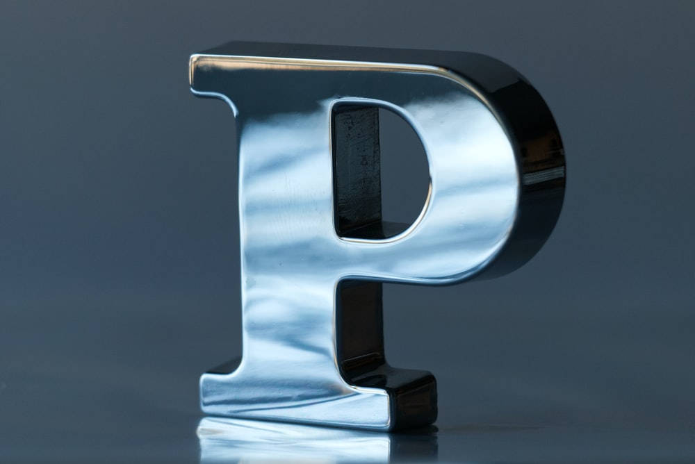 Silver 3d Letter P