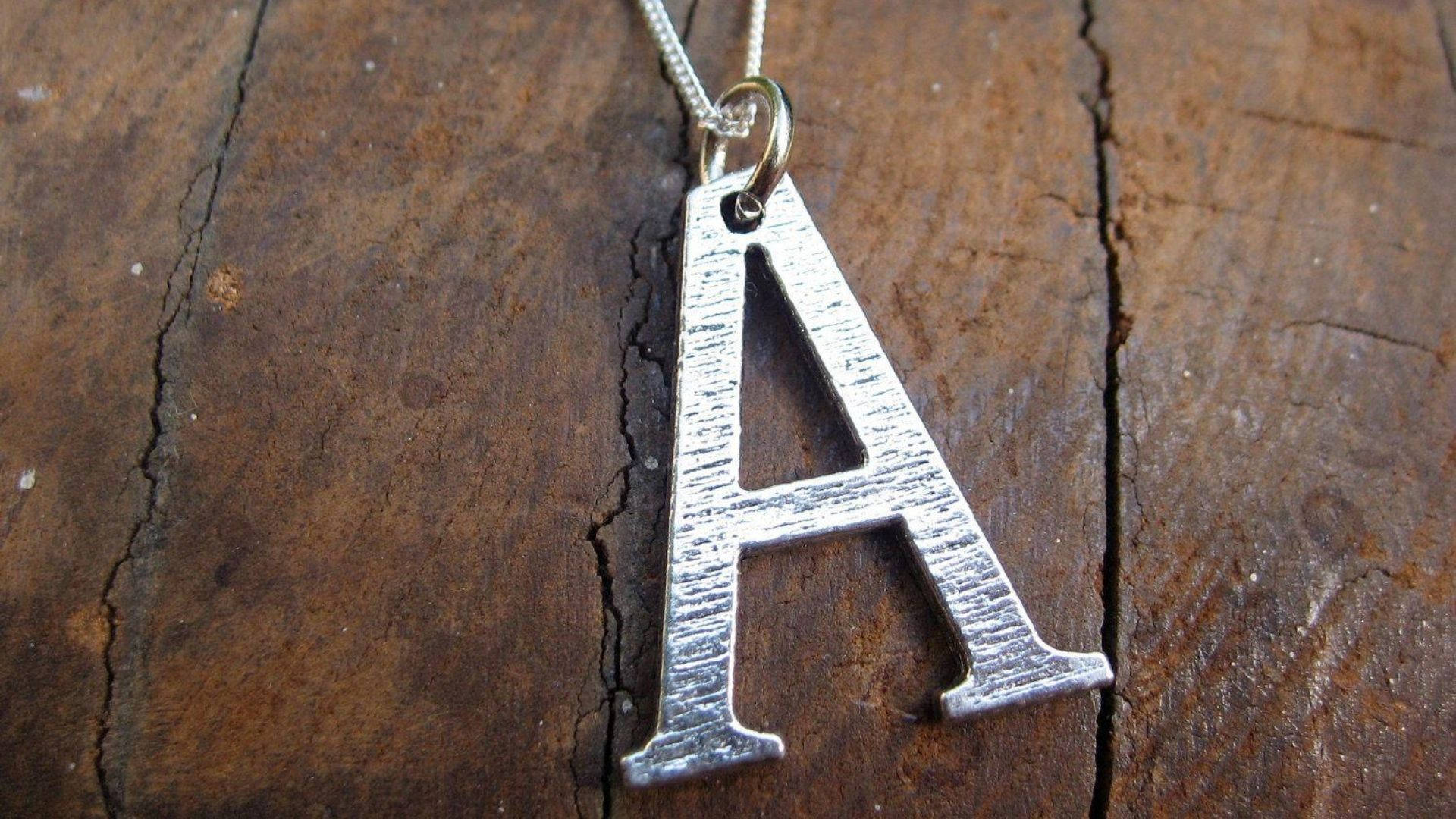 Silver A Alphabet In Wood Picture