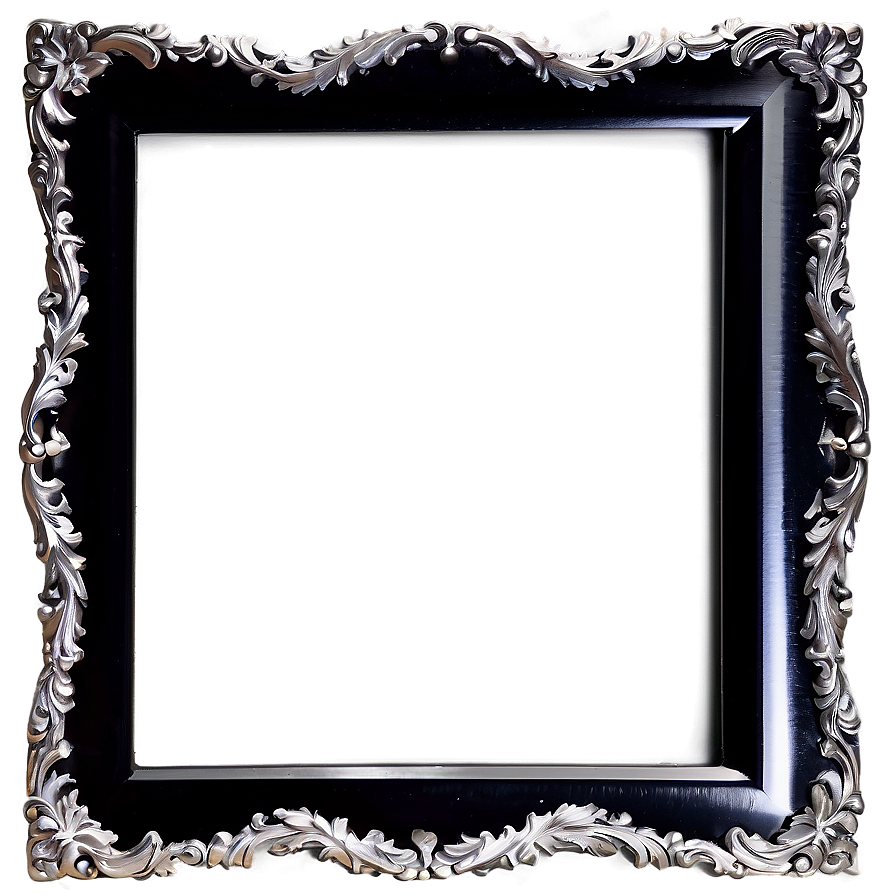 Silver Accent Black Frame Png Fbc PNG