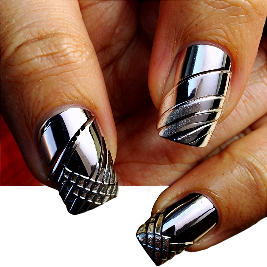 Silver Acrylic Nails Design Ideas Png Hby PNG