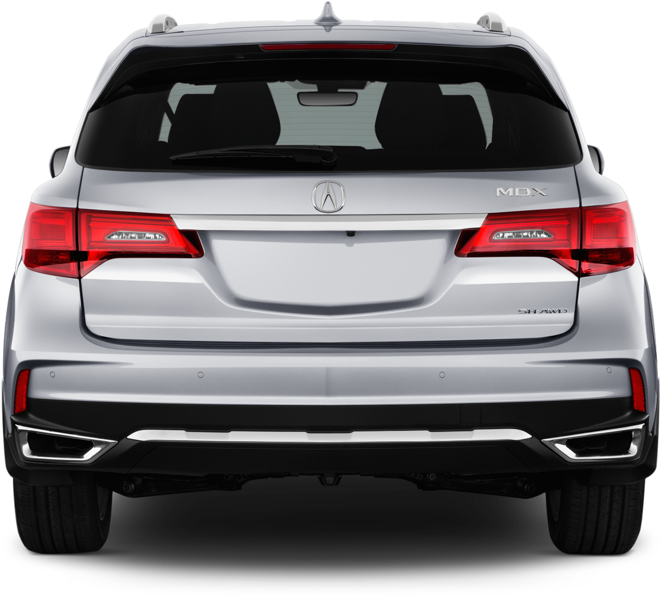 Silver Acura M D X Rear View PNG