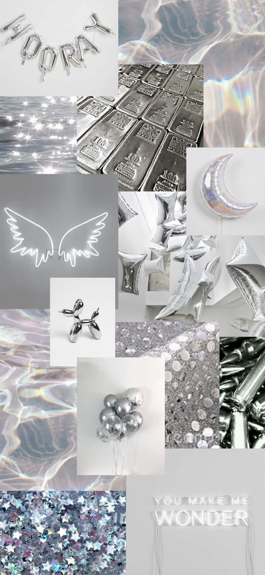 Bleibensie Mit Diesem Stilvollen Silbernen Ästhetischen Iphone-hintergrund Im Trend. Wallpaper