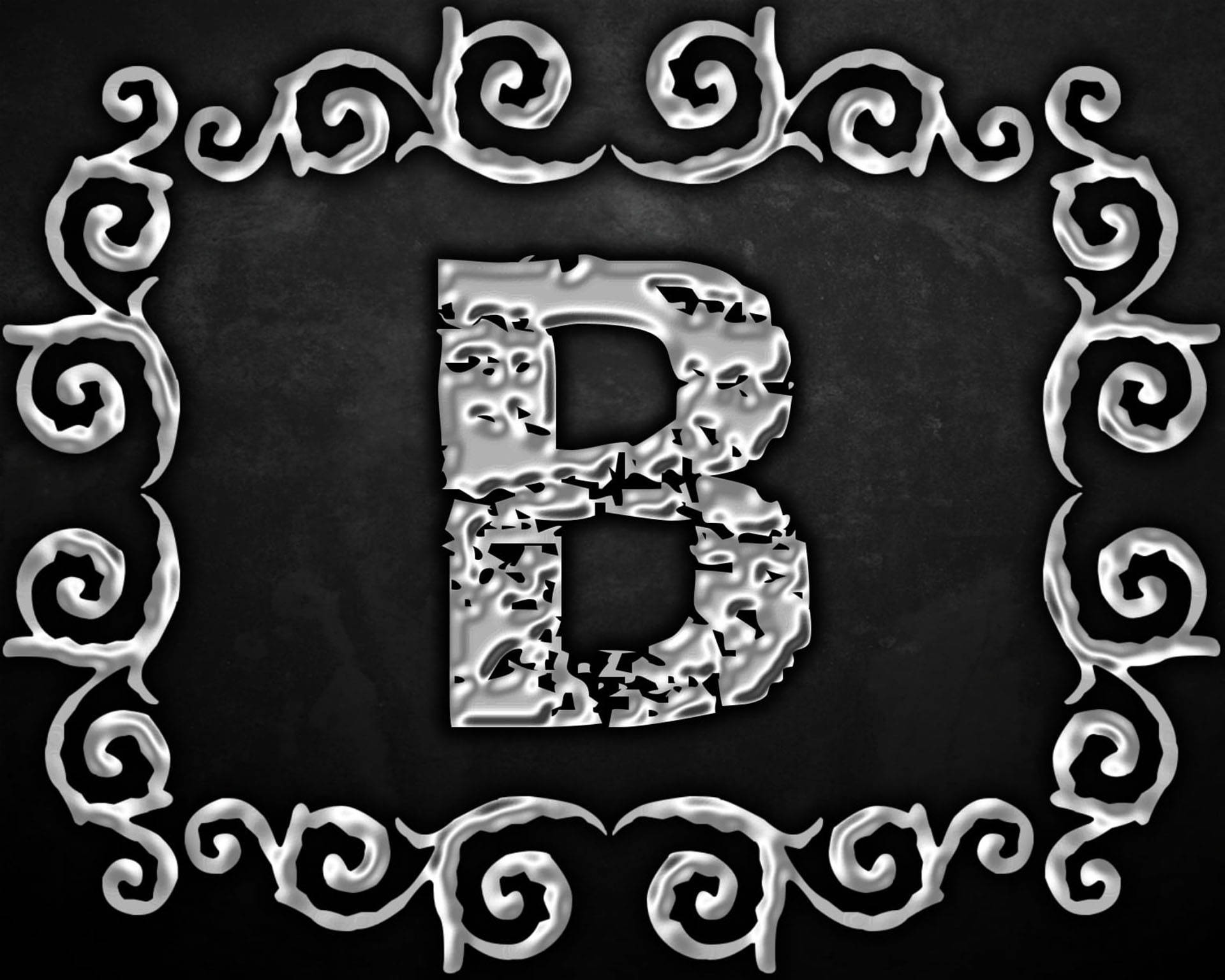 Silver Aesthetic Letter B Wallpaper
