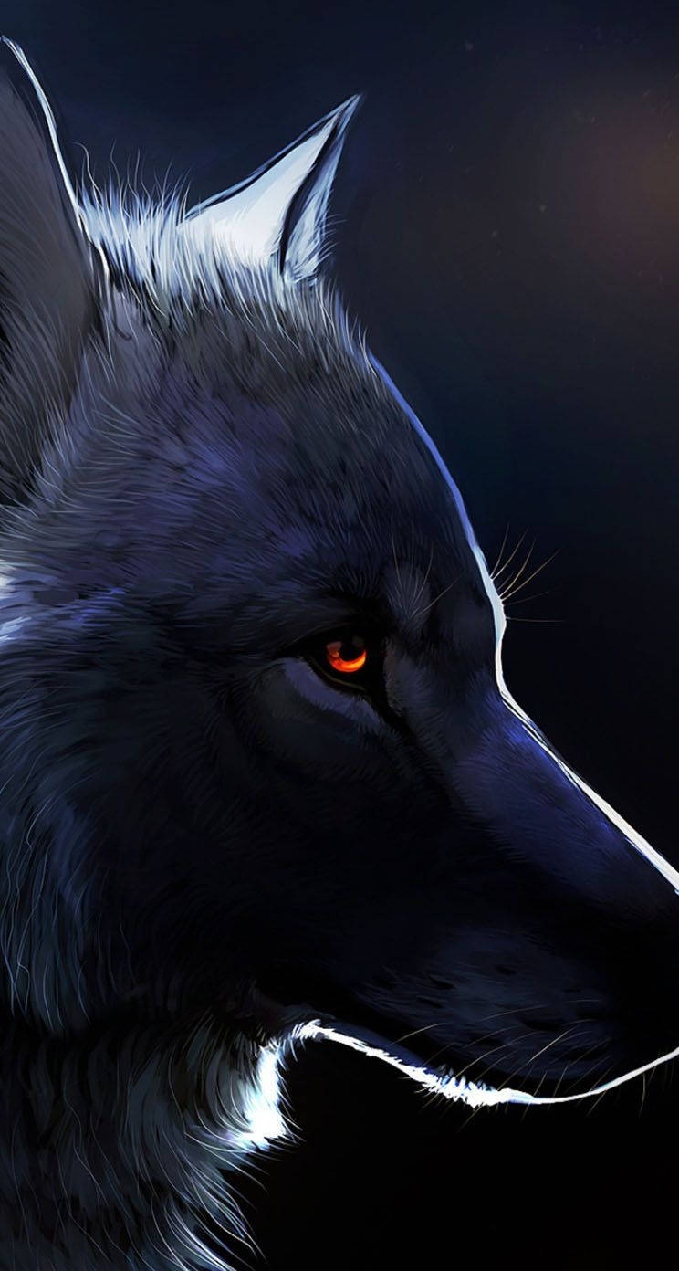 Silver And Black Wolf Wallpaper