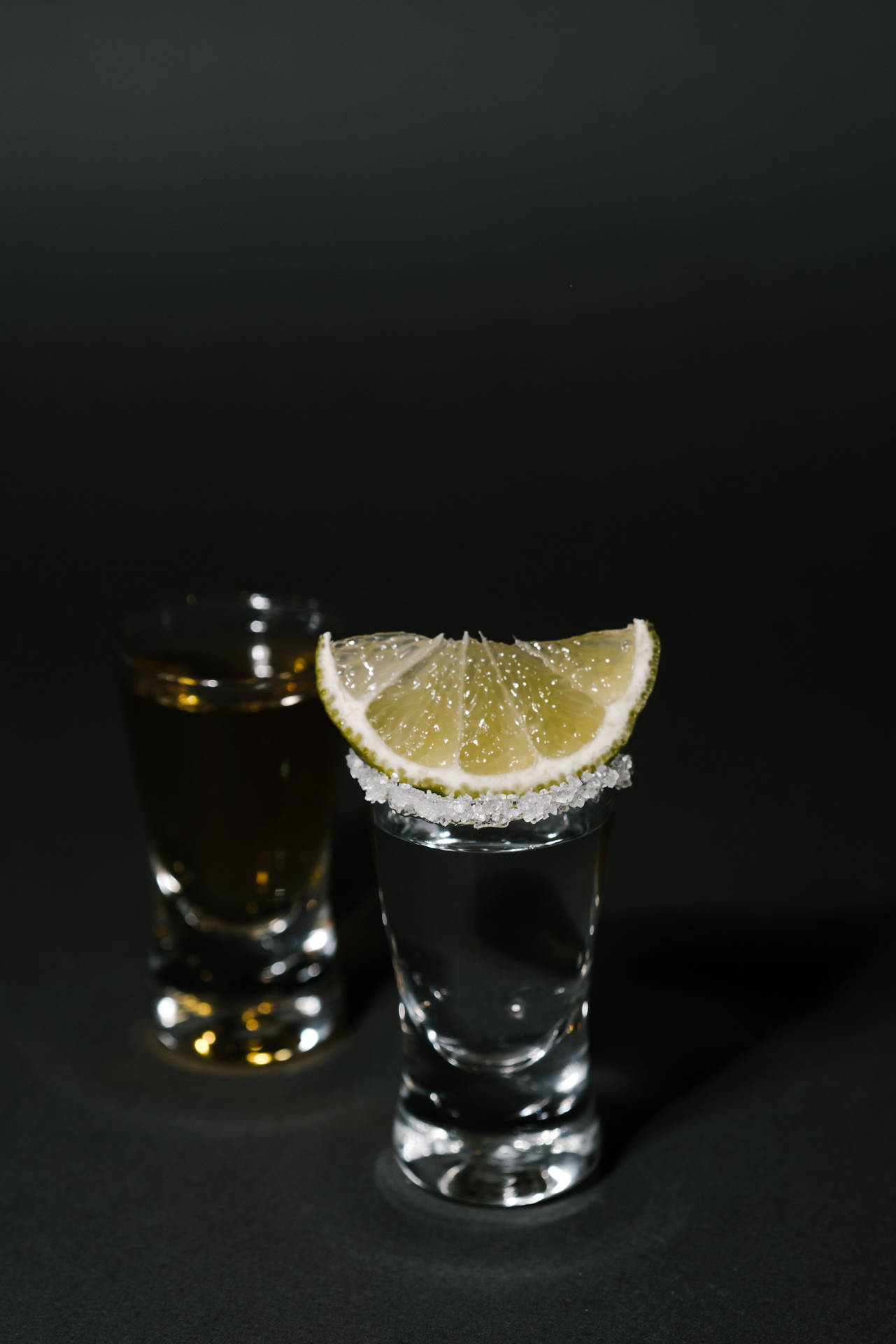 Silver And Gold Tequila And Lemon Shots Wallpaper