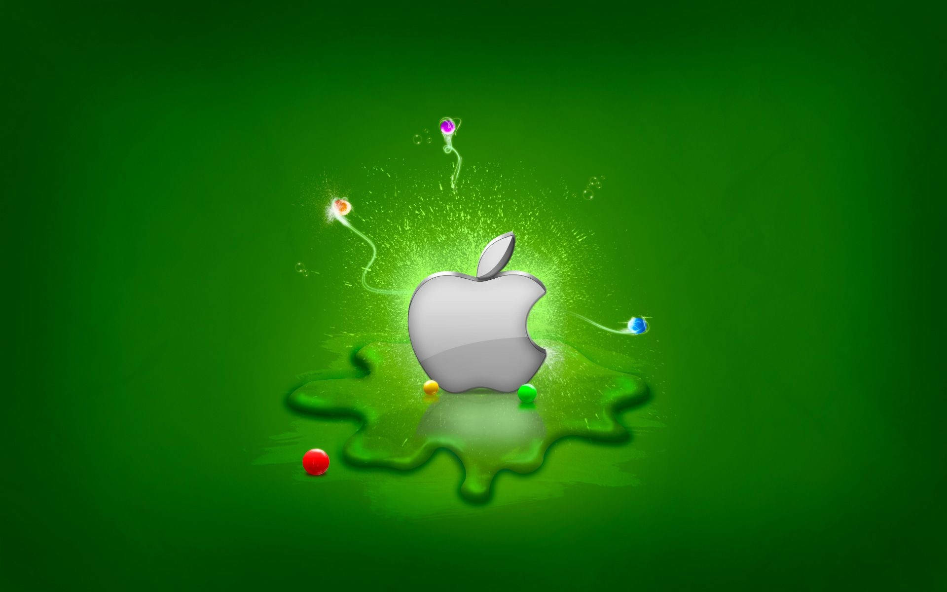 Silver Apple Logo Mac OS Wallpaper