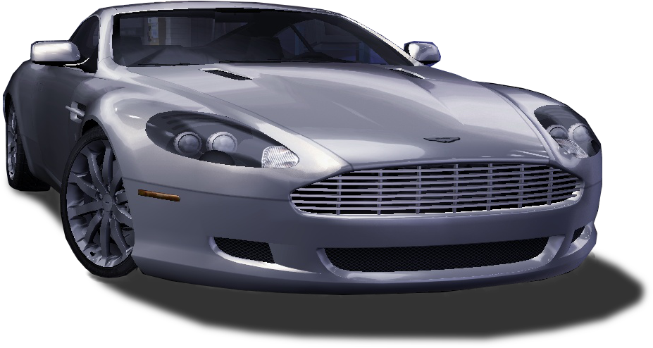 Silver Aston Martin Vantage PNG