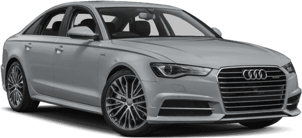 Silver Audi Sedan Profile View PNG