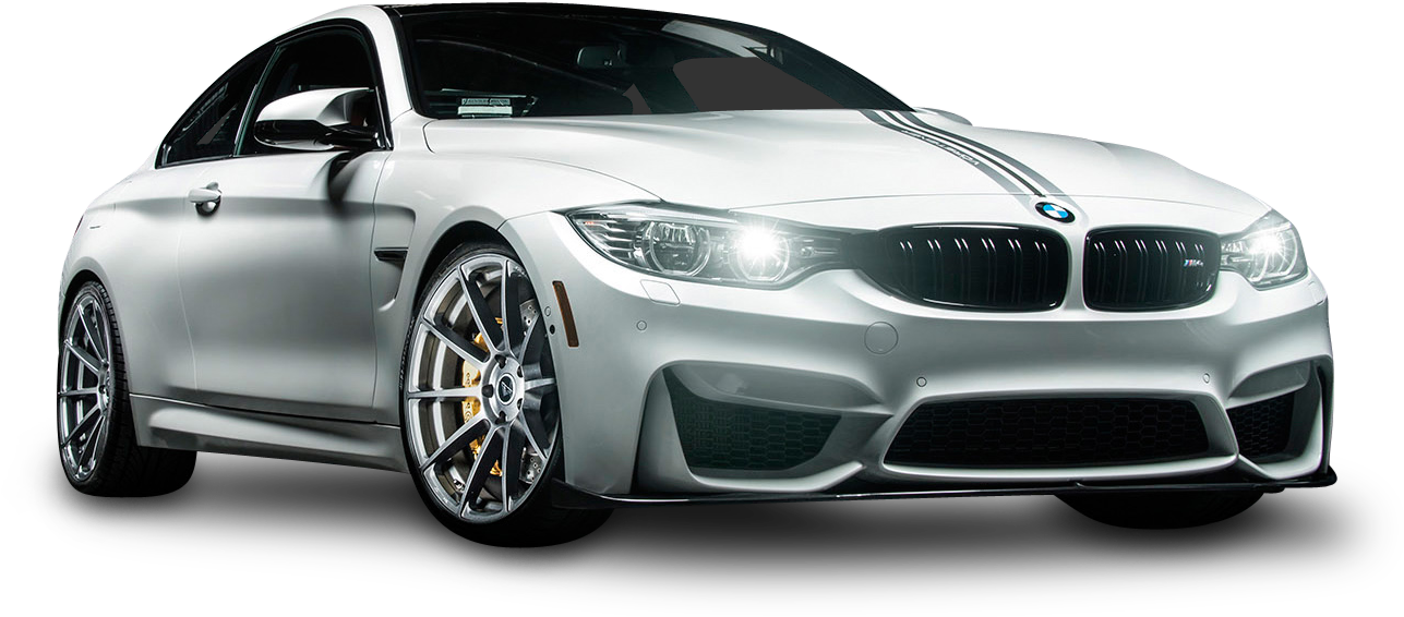 Silver B M W M4 Coupe Side View PNG