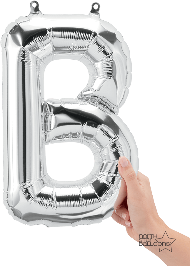 Silver Balloon Letter B PNG