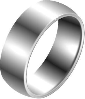 Silver Band Ring3 D Render PNG