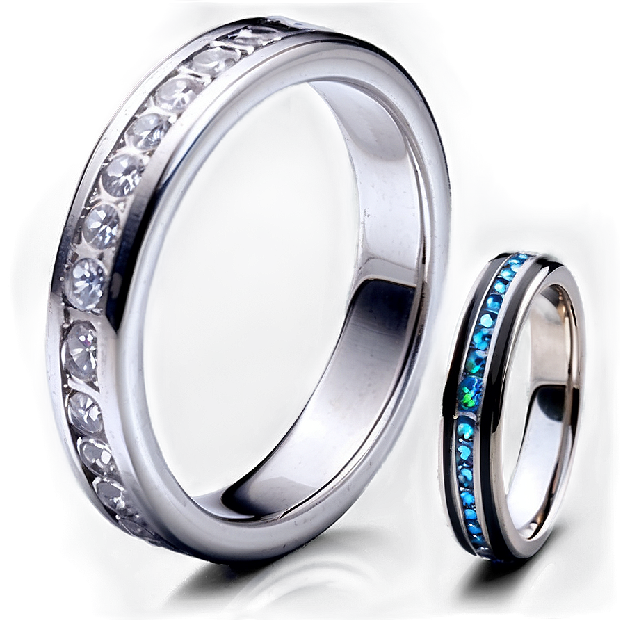 Silver Band Rings Png 06122024 PNG