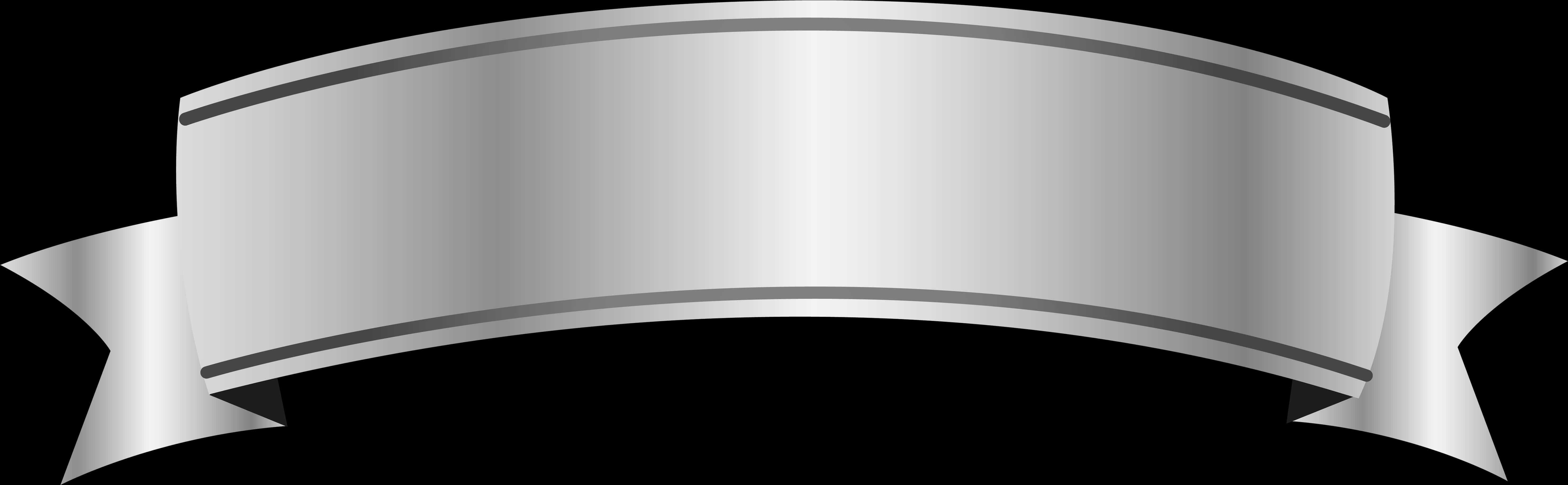 Silver Banner Ribbon Graphic PNG