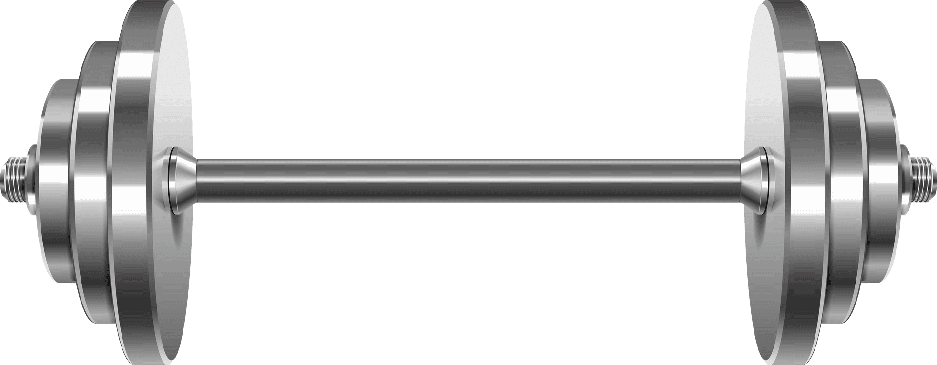 Silver Barbell Isolated Fitness Equipment PNG