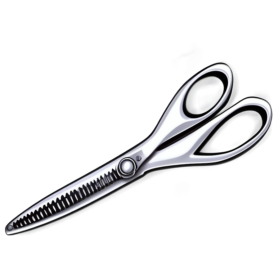 Silver Barber Scissors Png 06132024 PNG