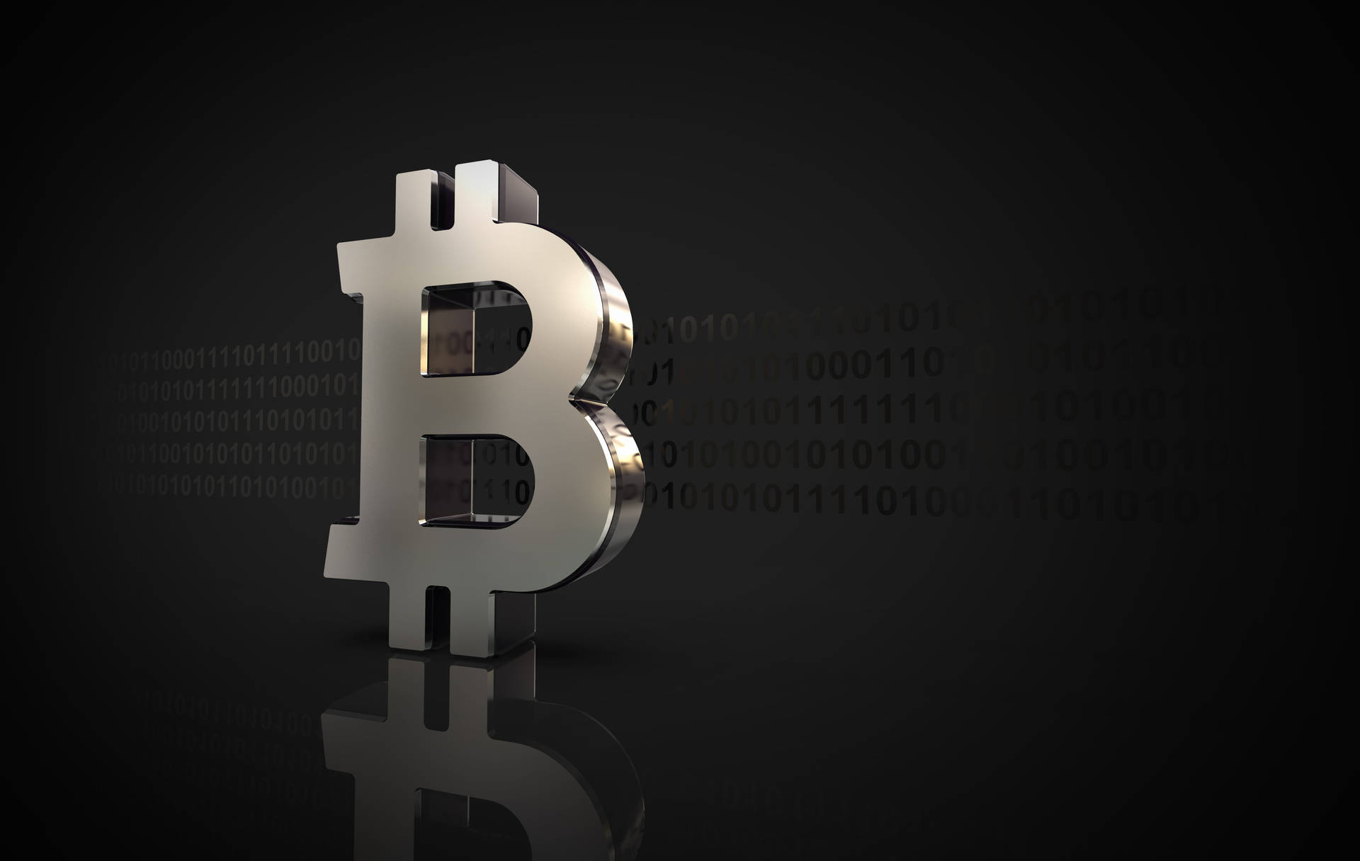 Silver Bitcoin Logo Crypto Background