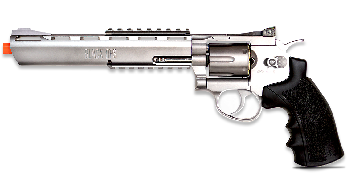 Silver Black Revolver Exterminator PNG