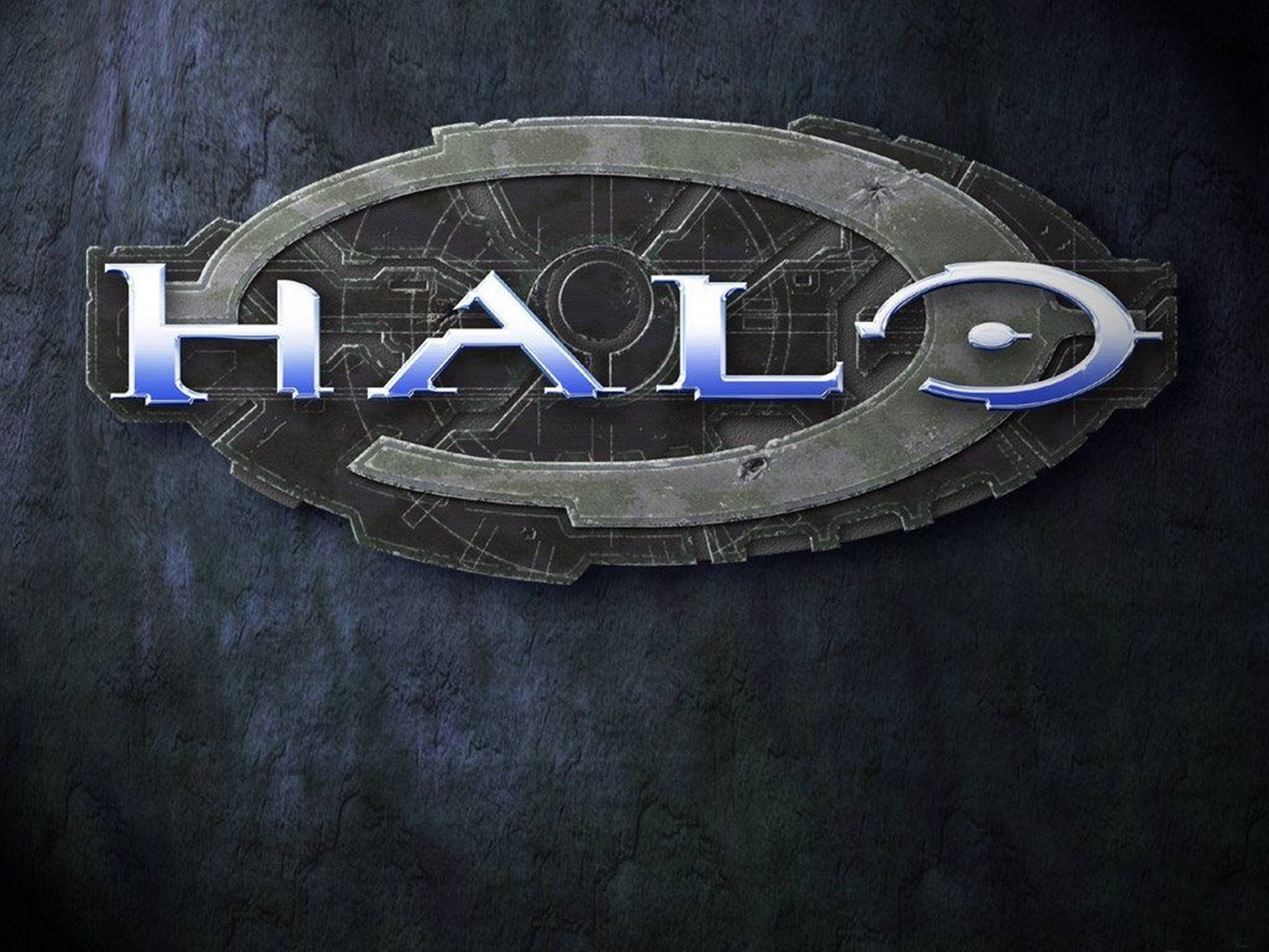 Silver Blue Halo Logo Wallpaper