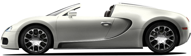 Silver Bugatti Veyron Convertible Side View PNG