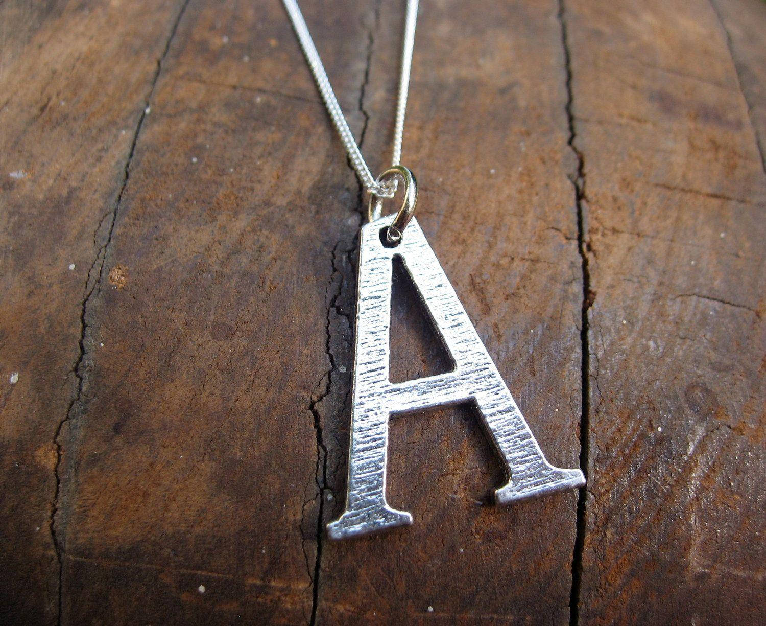 Silver Capital Alphabet Letter A Pendant Background
