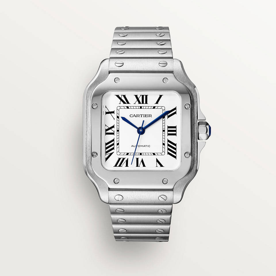 Silver Cartier Watch Beige Wallpaper