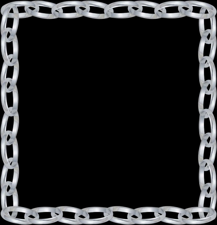 Silver Chain Link Frame Border PNG