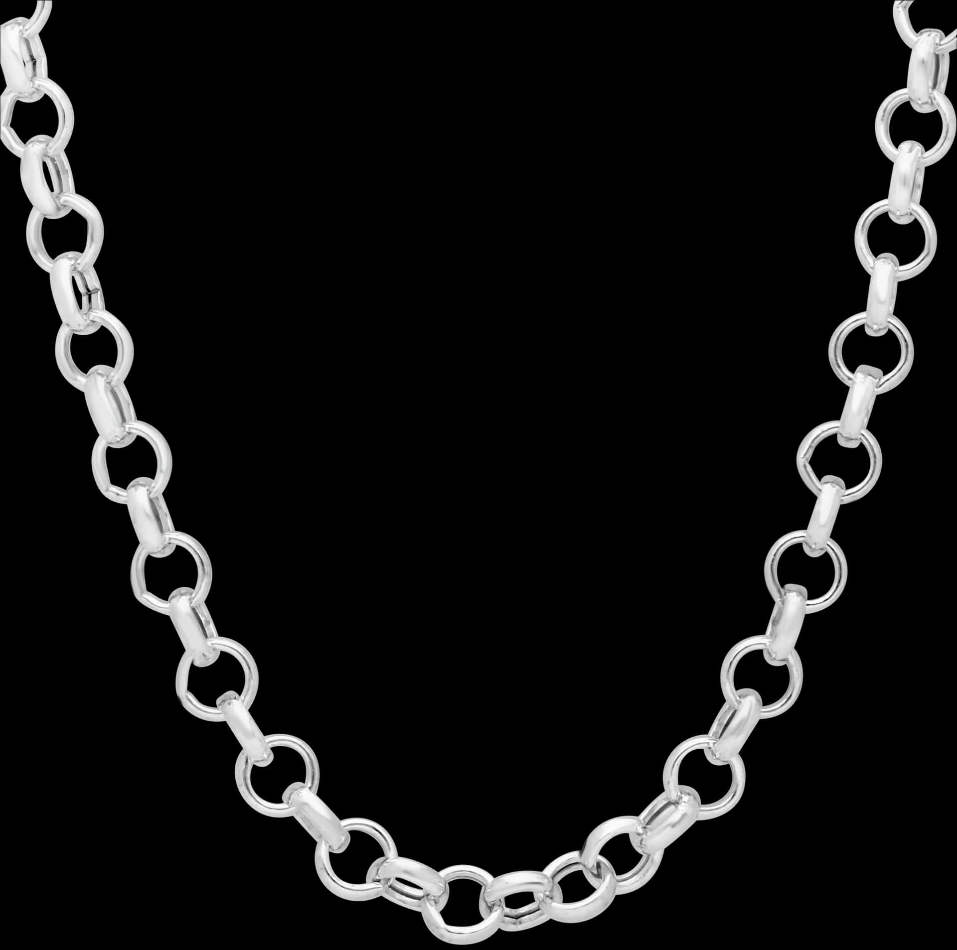 Silver Chain Necklace Isolated PNG