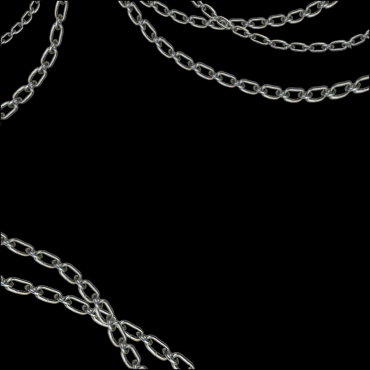 Silver Chains Black Background PNG
