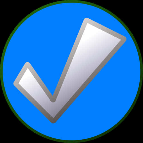 Silver Checkmark Blue Circle PNG