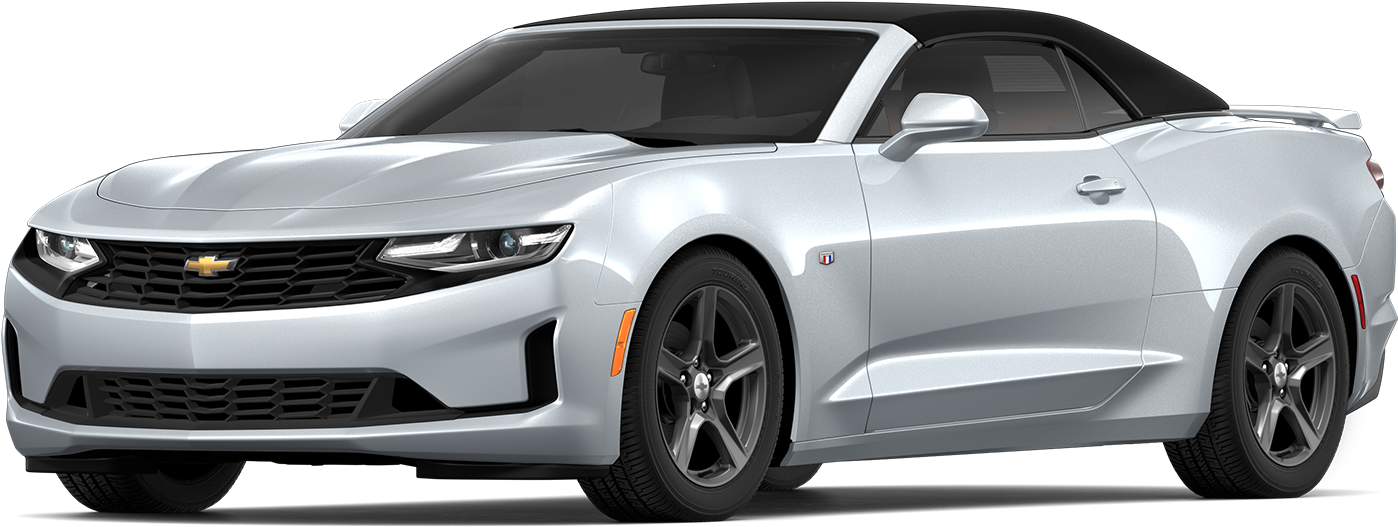 Silver Chevrolet Camaro Convertible PNG