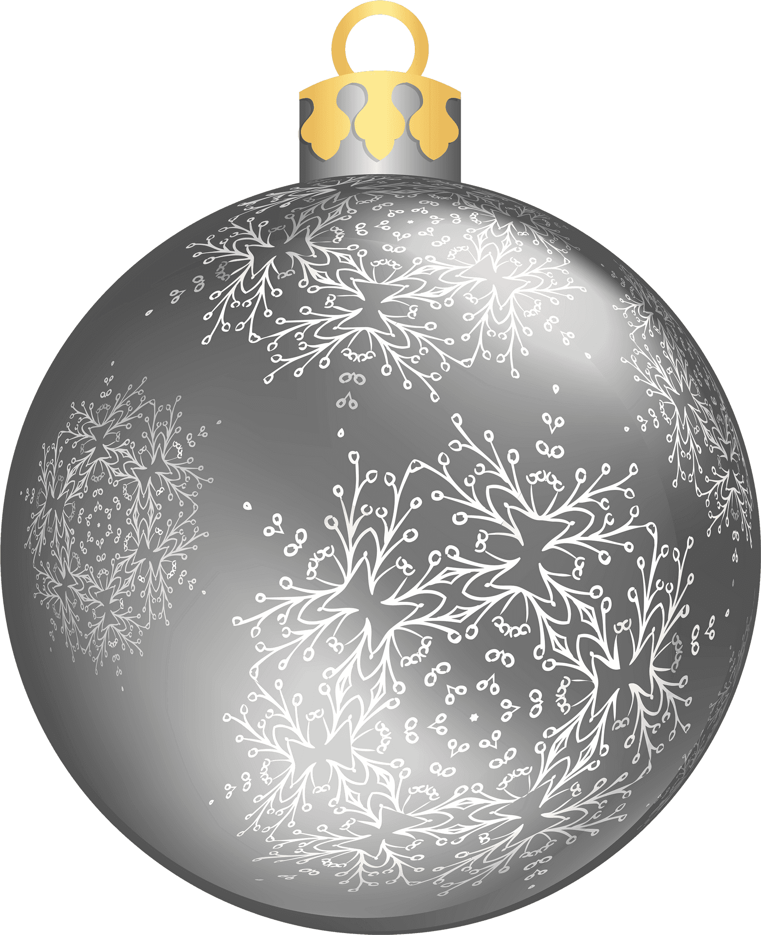 Silver Christmas Ornamentwith Snowflakes PNG
