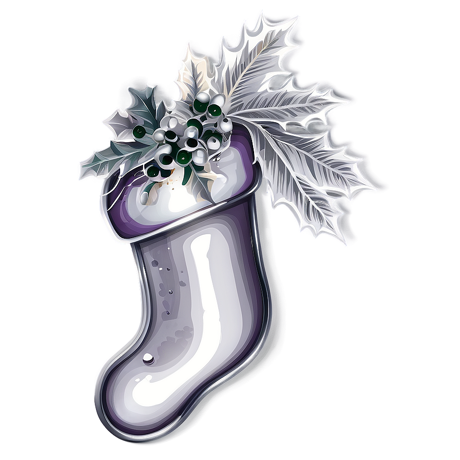 Silver Christmas Stocking Png Yiu62 PNG