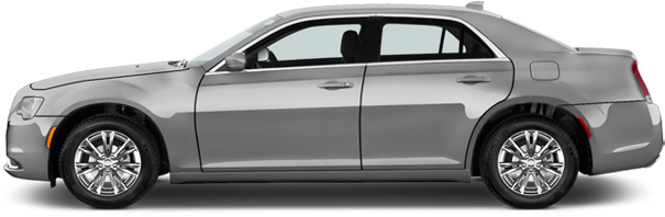 Silver Chrysler Sedan Profile View PNG