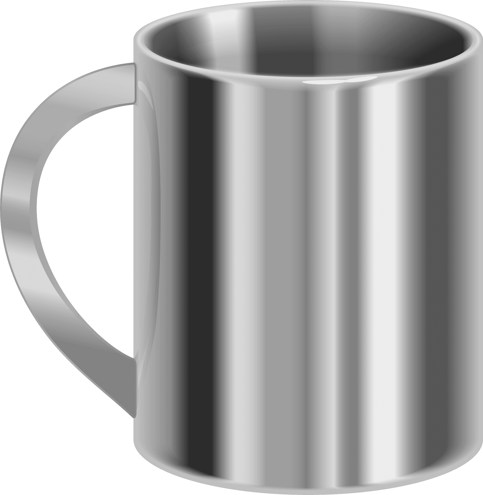 Silver Coffee Mug Clipart PNG