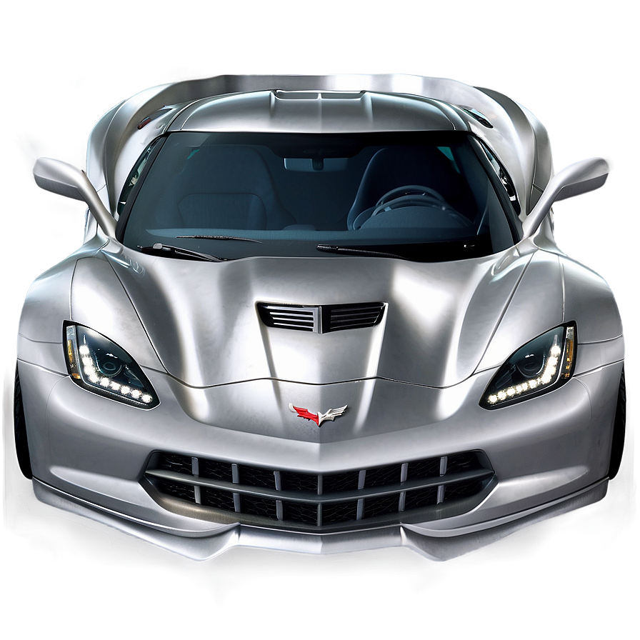 Silver Corvette Png Veg25 PNG