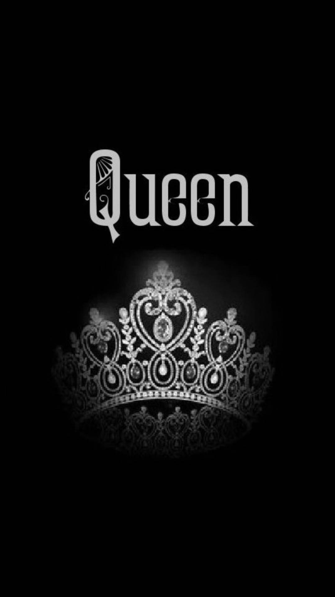 Silver Crown Black Queen Phone Background Wallpaper