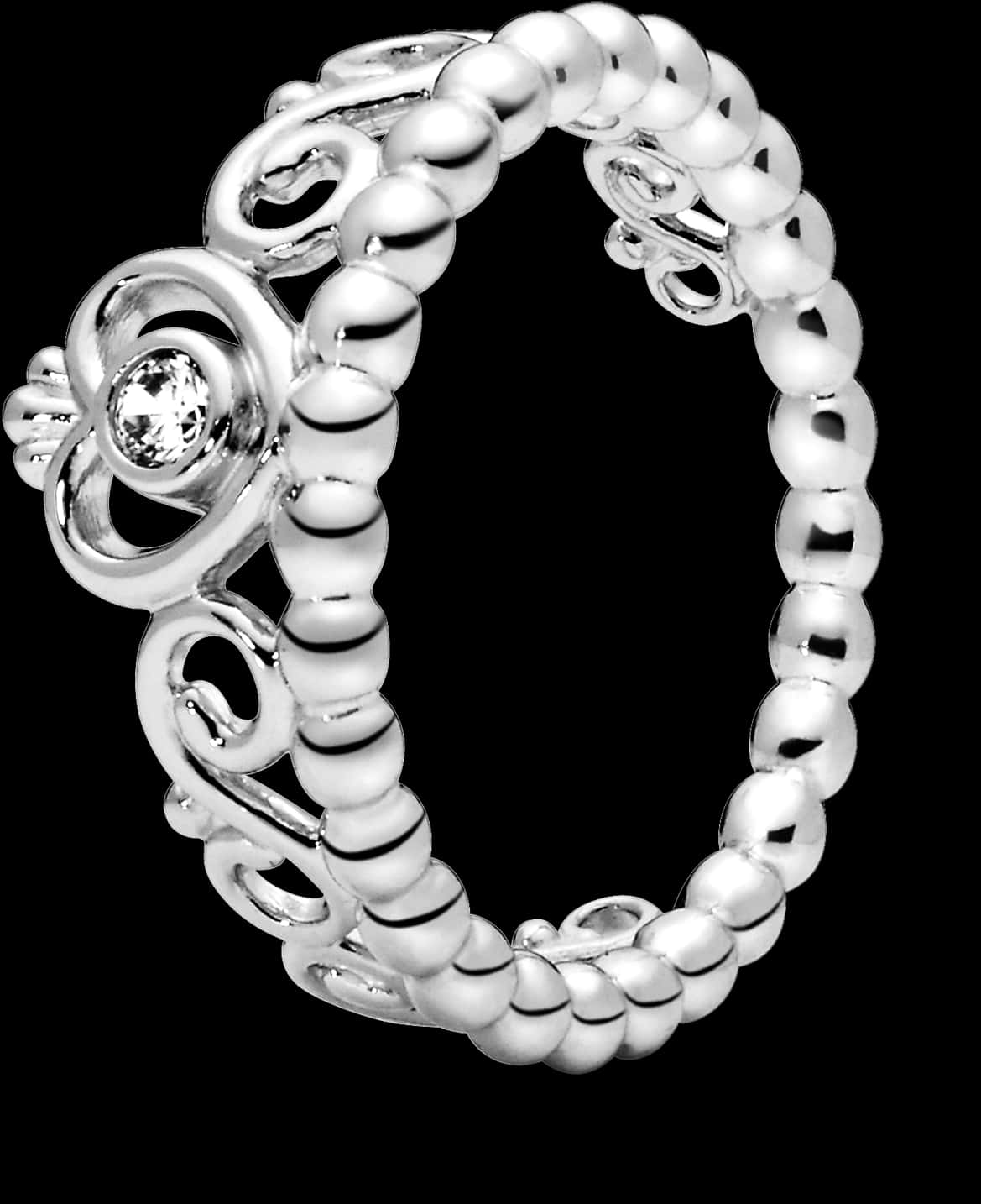 Silver Crown Charm Bracelet PNG
