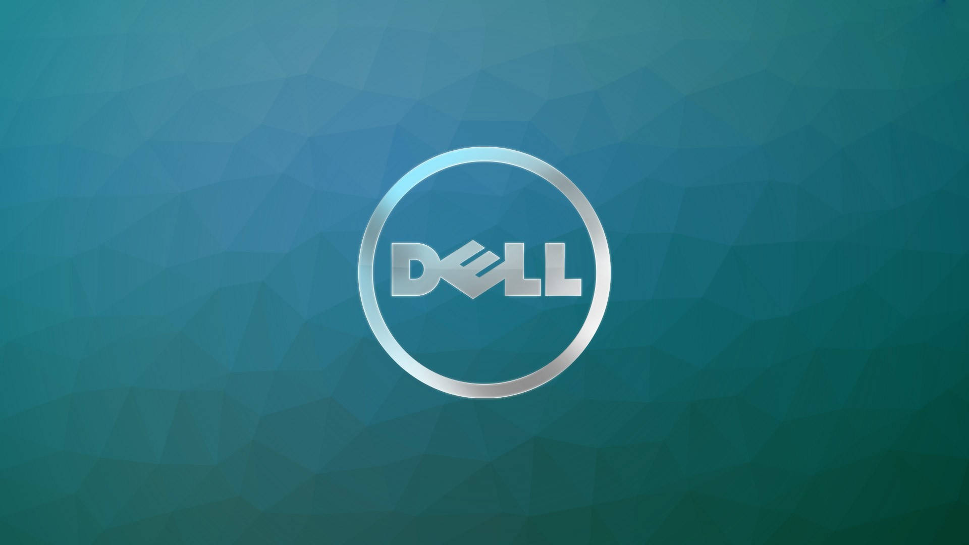 Silver Dell HD Logo strækker sig ud over hele skærmen. Wallpaper
