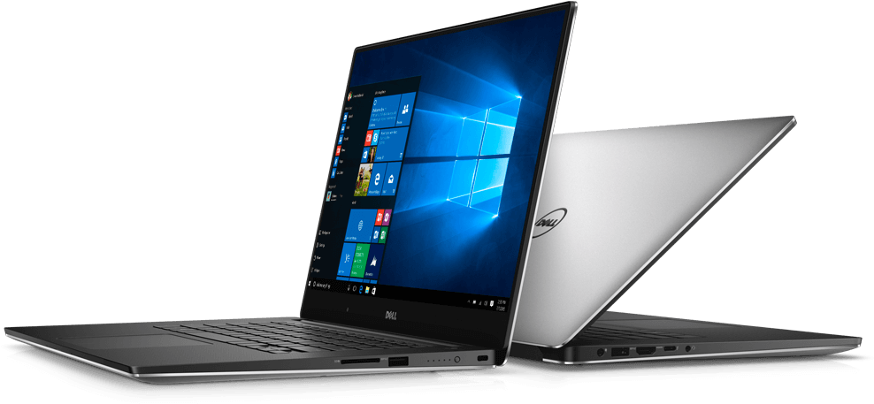 Silver Dell Laptop Openand Closed Angles PNG