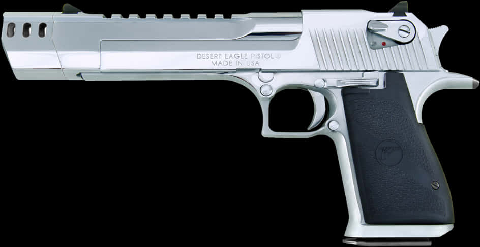 Silver Desert Eagle Pistol PNG