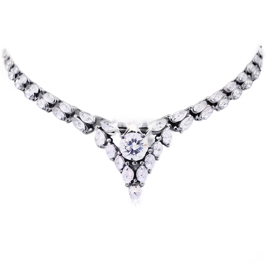 Silver Diamond Necklace Png Apq40 PNG
