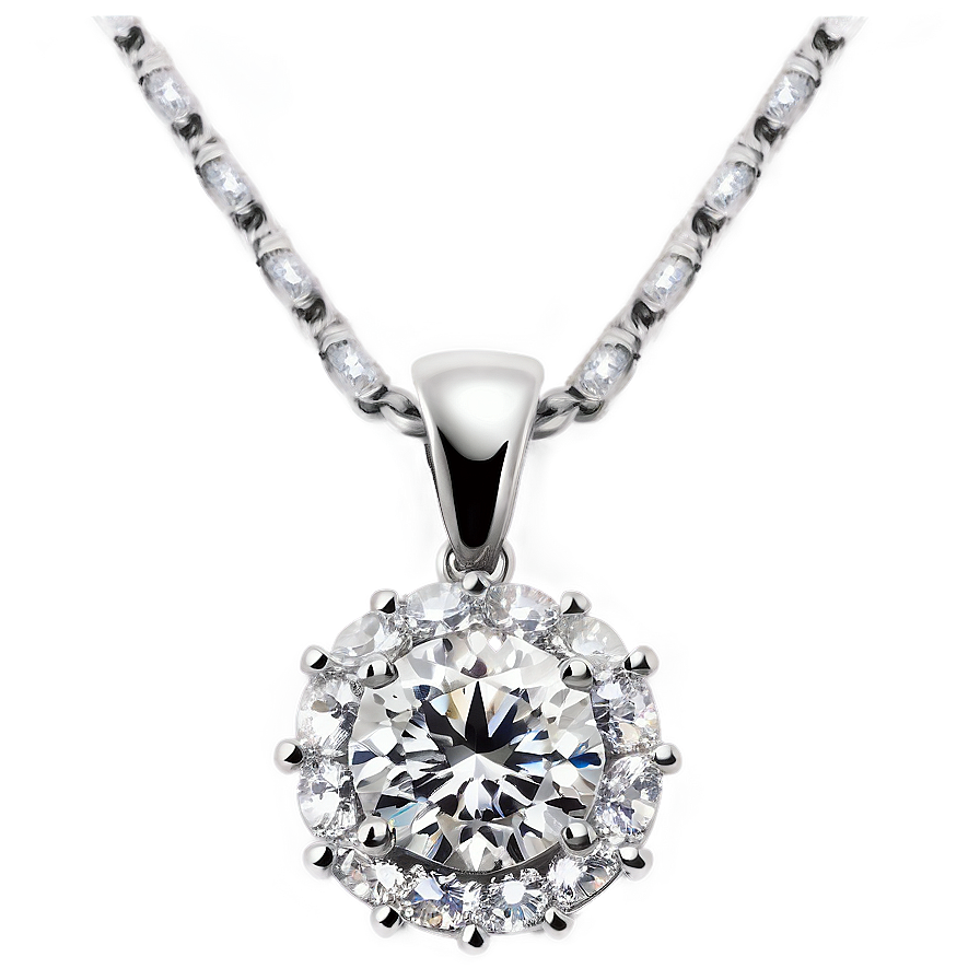 Silver Diamond Necklace Png Rda63 PNG