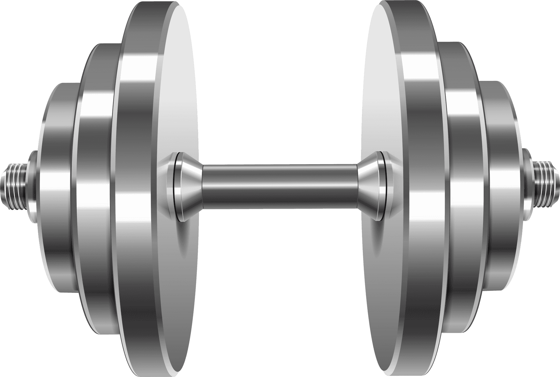 Silver Dumbbell Exercise Equipment PNG