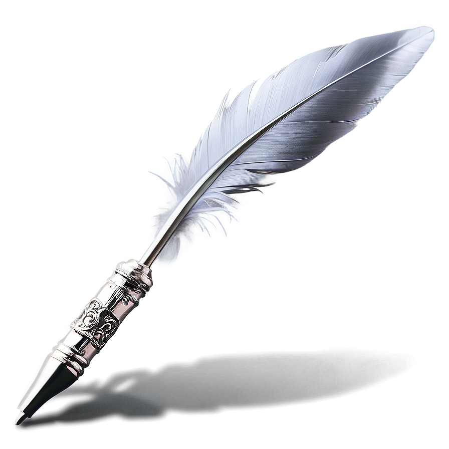 Download Silver Feather Pen Png Uis57 | Wallpapers.com