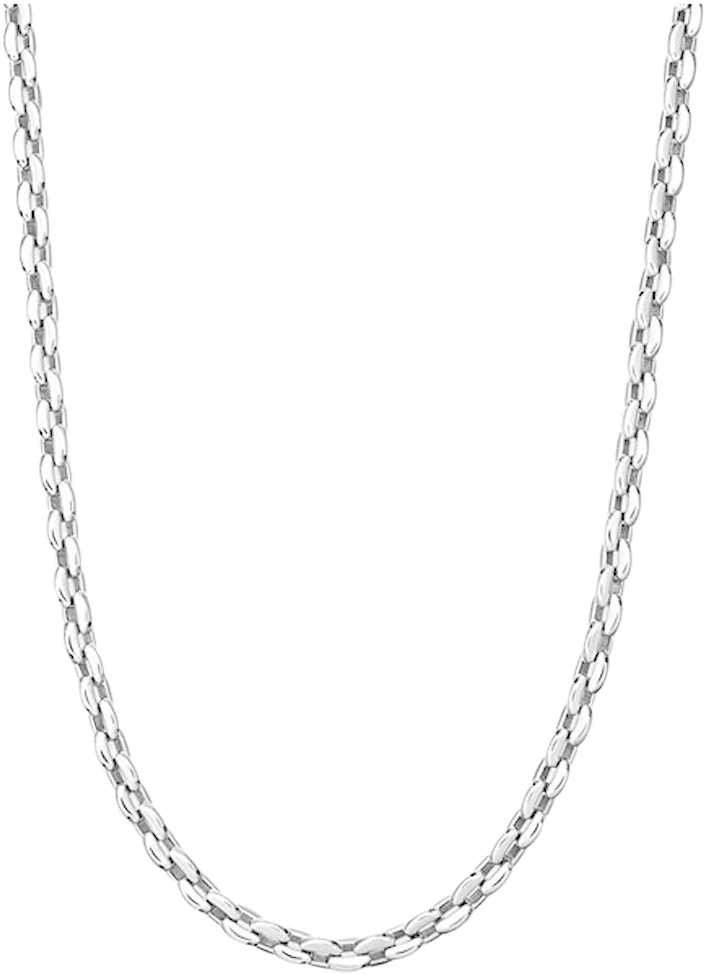 Silver Figaro Chain Necklace PNG