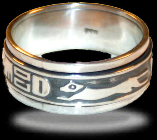 Silver Fish Motif Ring PNG