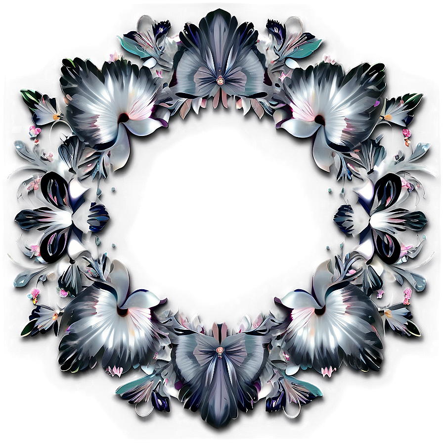 Silver Flower Circle Png 6 PNG