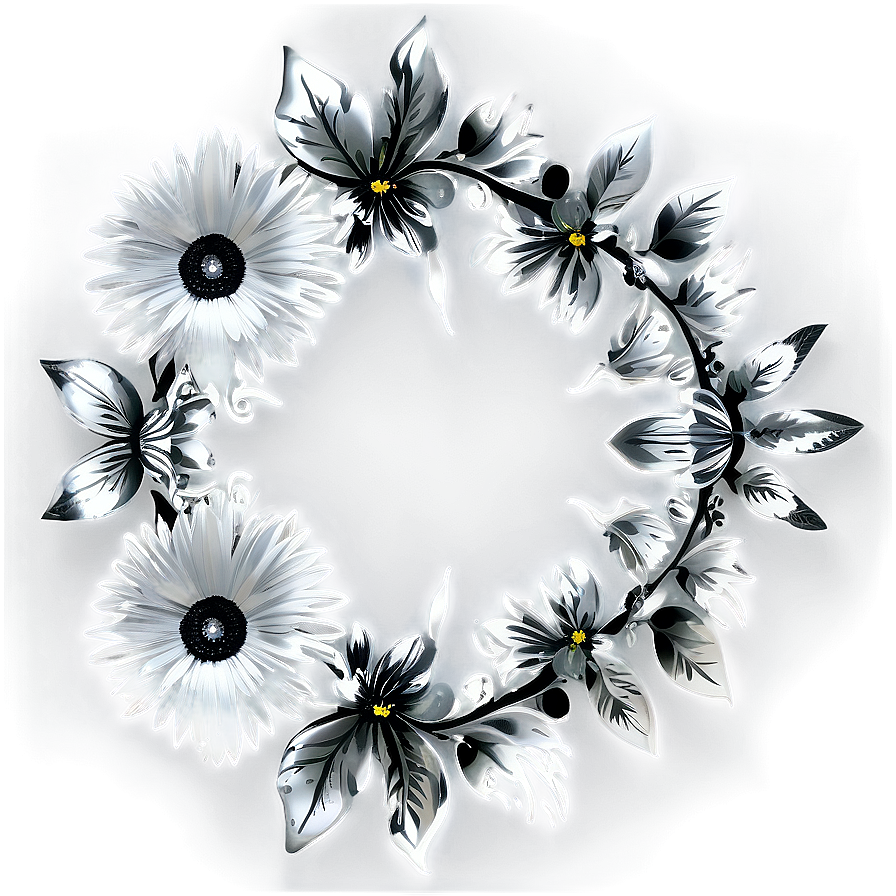 Silver Flower Circle Png 83 PNG