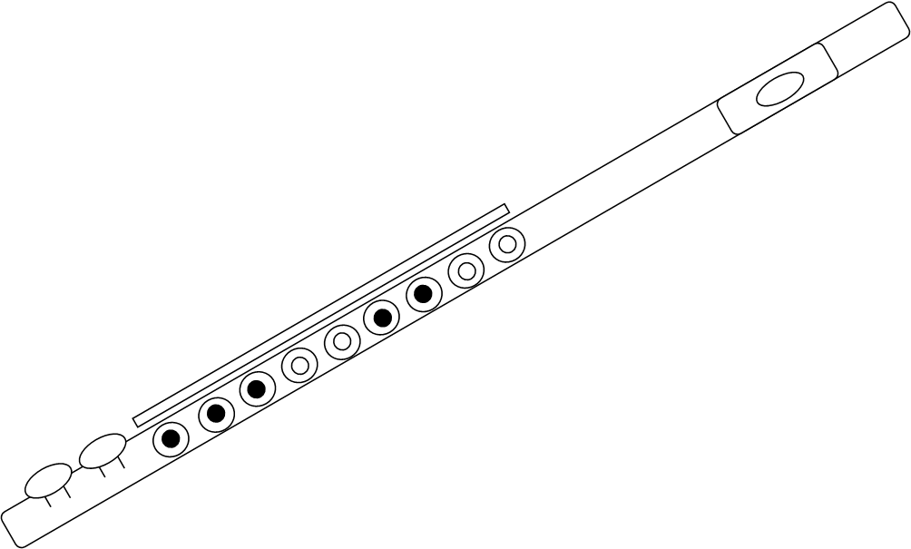 Silver Flute Illustration PNG