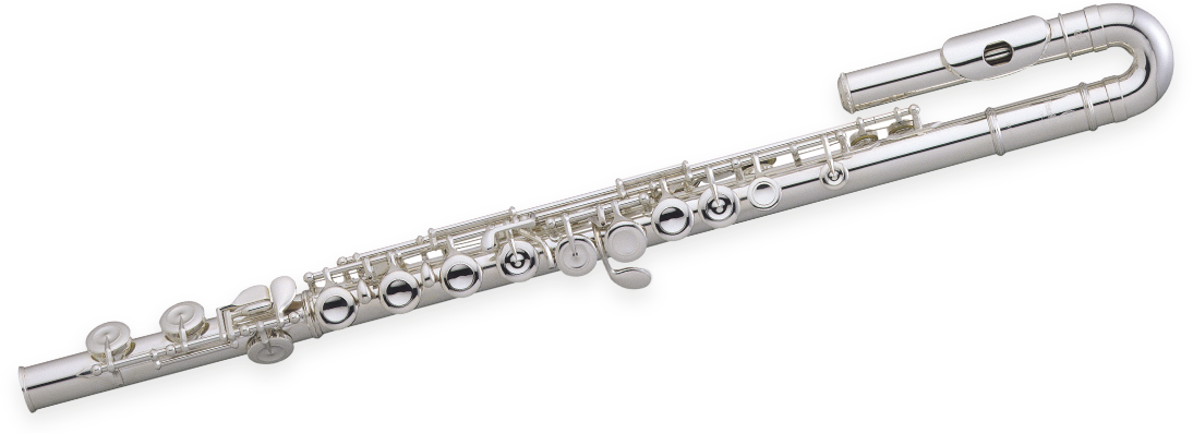 Silver Flute Isolatedon Dark Background PNG